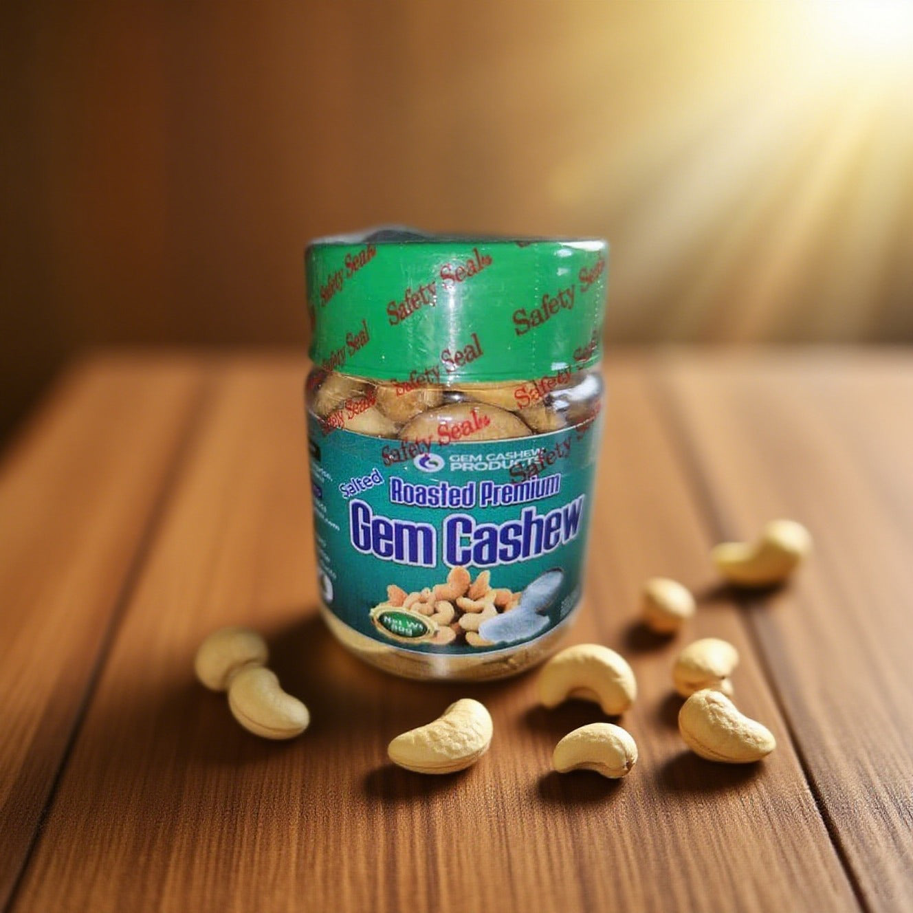 Gem Cashew (Roasted Whole Nuts) 80g x 20 packs (PET Jar).