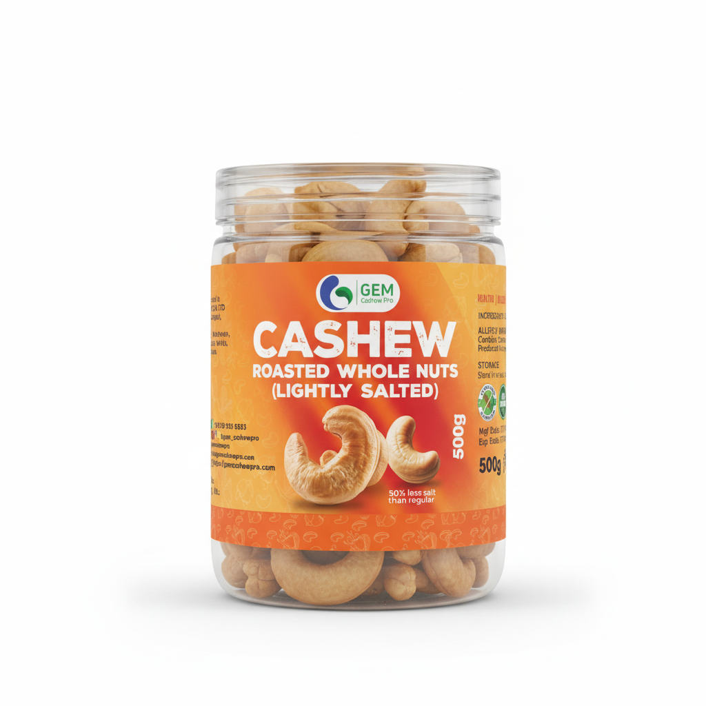 GEM Cashew Roasted Whole Nuts (500g)